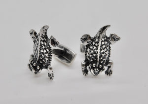 Horned Frog Cuff Links - Sterling Silver