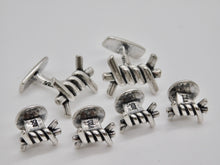 Load image into Gallery viewer, Barbed Wire Studs &amp; Cuff Link Set - Sterling Silver