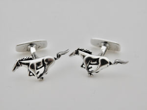Mustang Stud & Cuff Link Set - Sterling Silver