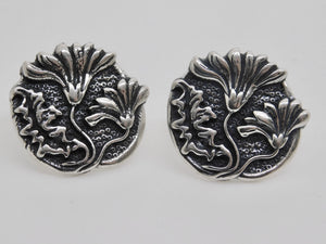 Victorian Floral Cuff Links - Sterling Silver