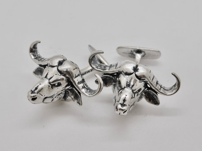 Cape Buffalo Cuff Links - Sterling Silver