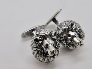 Lion Cuff Link Set - Sterling Silver