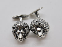 Load image into Gallery viewer, Lion Cuff Link Set - Sterling Silver