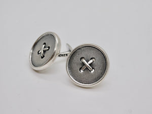 Button Cuff Links - Sterling Silver