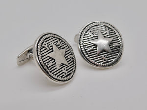 TX Revolutionary Army Button Studs & Cuff Link Set - Sterling Silver