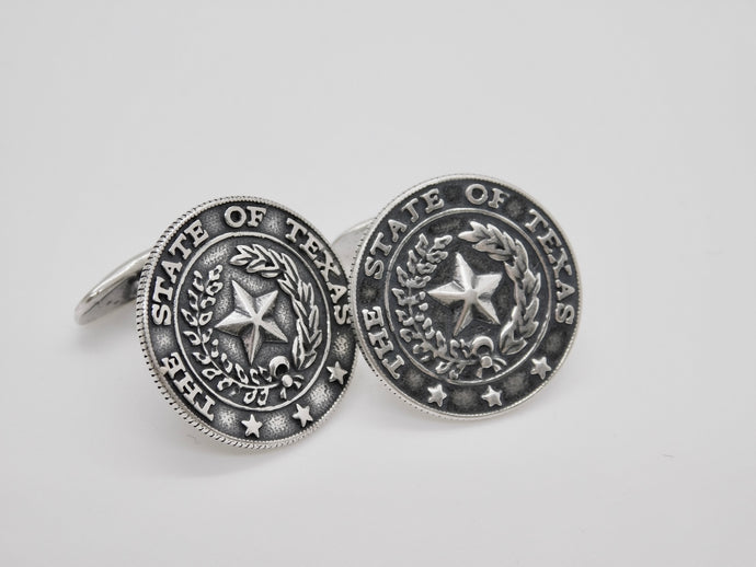 TX Revolutionary Army Button Cuff Links - Sterling Silver