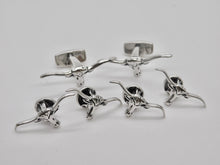 Load image into Gallery viewer, Longhorn Stud &amp; Cuff Link Set - Sterling Silver