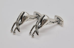 Horses Rear Stud & Cuff Link Set - Sterling Silver