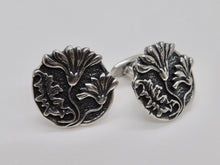 Load image into Gallery viewer, Victorian Floral Studs &amp; Cuff Link Set - Sterling Silver