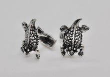 Load image into Gallery viewer, Horned Frog Cuff Links - Sterling Silver