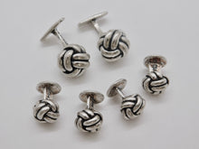 Load image into Gallery viewer, Knot Studs &amp; Cuff Link Set - Sterling Silver