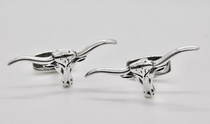 Longhorn Stud & Cuff Link Set - Sterling Silver