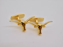 Load image into Gallery viewer, Longhorn Stud &amp; Cuff Link Set - Gold Plated