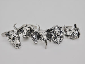 Big 5 Studs & Cuff Link Set - Sterling Silver [animal of your choice for cuff links]
