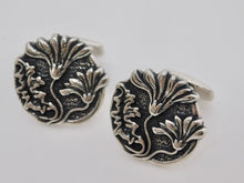 Load image into Gallery viewer, Victorian Floral Cuff Links - Sterling Silver