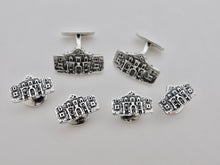 Load image into Gallery viewer, Alamo Studs &amp; Cuff Link Set - Sterling Silver