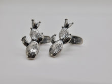 Load image into Gallery viewer, Prickly Pear Cactus Cuff Links - Sterling Silver
