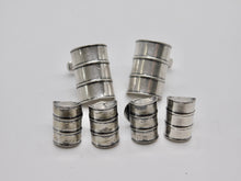 Load image into Gallery viewer, Oil Barrel Studs &amp; Cuff Link Set - Sterling Silver