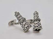Load image into Gallery viewer, Oil Derrick Cuff Links - Sterling Silver