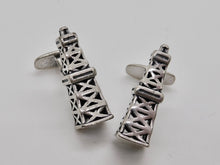 Load image into Gallery viewer, Oil Derrick Cuff Links - Sterling Silver