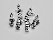 Load image into Gallery viewer, Oil Derrick Studs &amp; Cuff Link Set - Sterling Silver