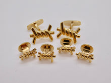 Load image into Gallery viewer, Barbed Wire Studs &amp; Cuff Set - Gold Plated