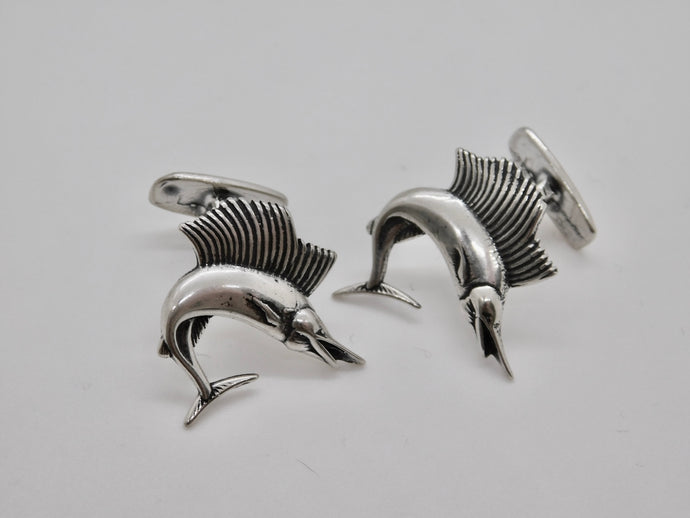 Sailfish Cuff Links - Sterling Silver