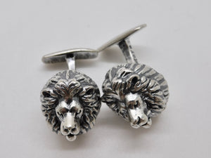 Lion Cuff Link Set - Sterling Silver