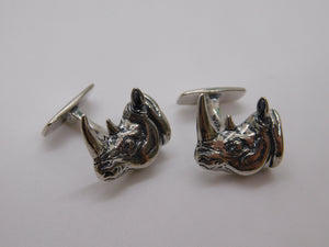 Rhino Cuff Links - Sterling Silver