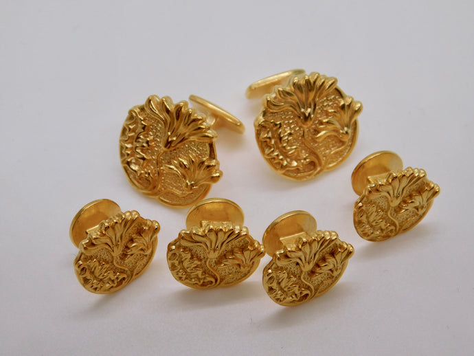 Victorian Floral Studs & Cuff Set - Gold Plated