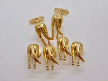 Load image into Gallery viewer, Horse Rear Studs &amp; Cuff Set - Gold Plated