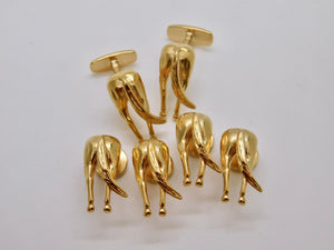 Horse Rear Studs & Cuff Set - Gold Plated