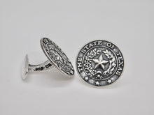 Load image into Gallery viewer, Texas State Seal Stud &amp; Cuff Link Set - Sterling Silver