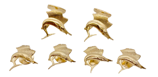 Sailfish Studs & Cuff Link Set - Gold Plated