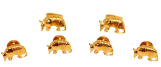Armadillo Stud & Cuff Link Set - Gold Plated