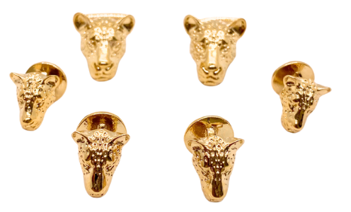 Leopard Stud & Cuff Link Set - Gold Plated