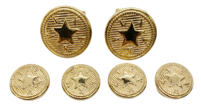 TX Revolutionary Army Button Stud & Cuff Link Set - Gold Plated